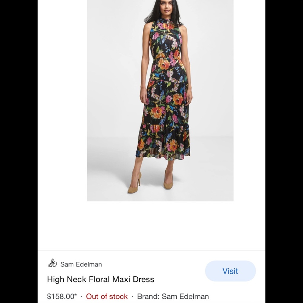Sam Edelman Floral tiered maxi with high neck- worn once! In perfect condition